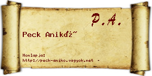 Peck Anikó névjegykártya